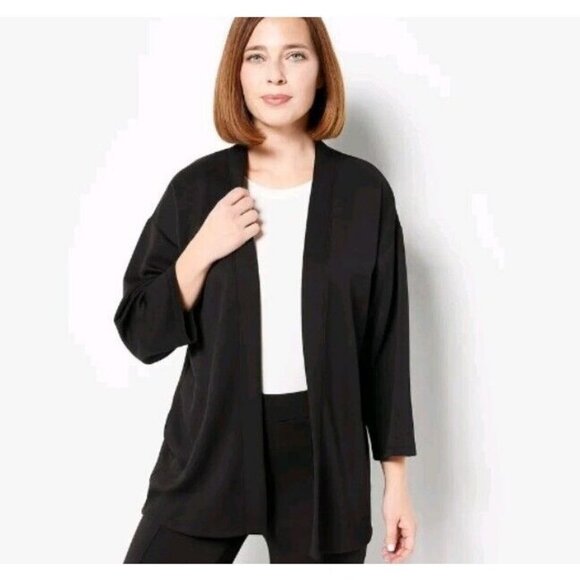 Modern Soul Nourish Knit Open Front Jacket Black Large - Picture 1 of 1